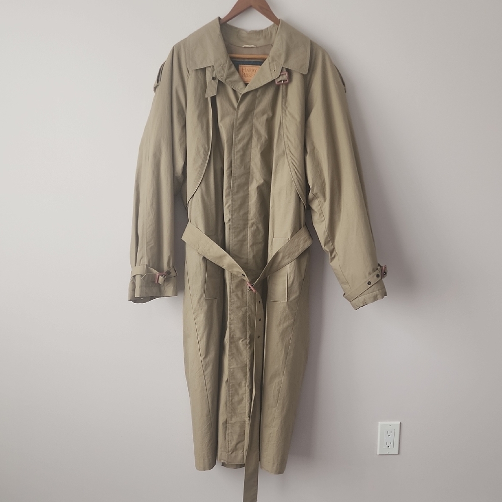 Vintage Classic Wool Underline Trench Coat for Men